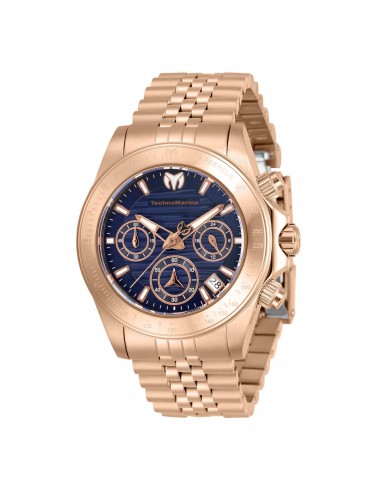 Technomarine Women's Chrono Watch - Manta Ray Blue Dial Rose Gold Bracelet | TM-219102 france