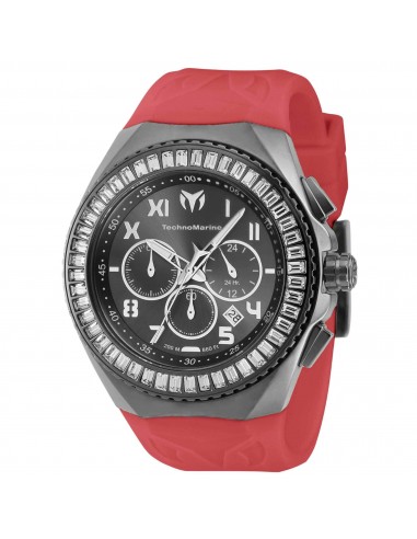 Technomarine Men's Chrono Watch - Manta Ocean Gunmetal Dial Burgundy Strap | TM-221038 Comparez plus de prix