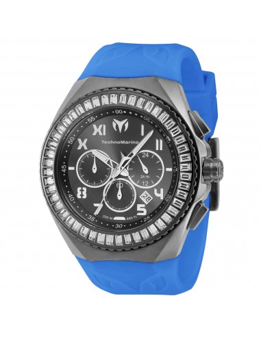 Technomarine Men's Watch - Manta Ocean Chrono Gunmetal Dial Blue Strap | TM-221040 destockage