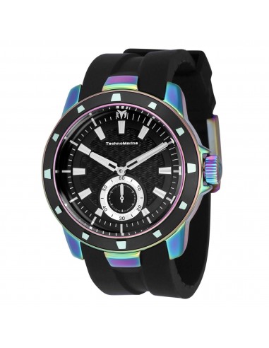 Technomarine Men's Watch - UF6 Black Dial Iridescent Case Silicone Strap | TM-621007 Amélioration de cerveau avec