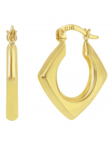 Classic Gold+ Women's Earrings - 14K Yellow Gold Diamond-Shaped 22x20mm | 14A-103 Jusqu'à 80% De Réduction