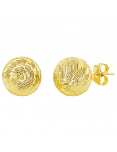 Classic Gold+ Women's Earrings - 14K YG Diamond-Cut 10mm Bead Studs | 14A-122 les muscles