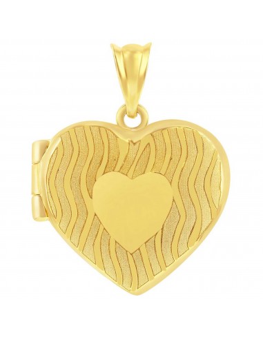 Classic Gold+ Women's Locket - 14K Yellow Gold Designed Heart | 14J-207 est présent 