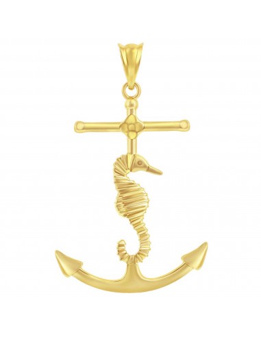 Classic Gold+ Women's Pendant - 14K Yellow Gold Sea Horse Anchor | 14J-211 en ligne des produits 