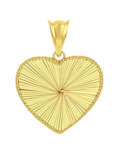 Classic Gold+ Women's Pendant - 14K Yellow Gold Diamond-Cut Heart | 14J-215 pas cher