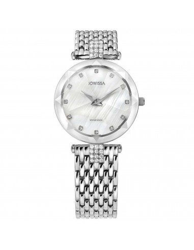 Jowissa Women's Watch - Facet Strass Rhinestones White Mother of Pearl Dial | J5.636.M le des métaux précieux