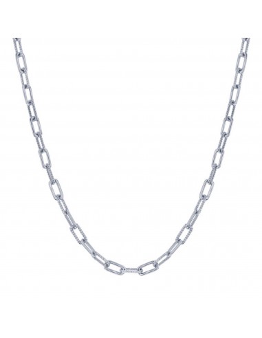 Classic Women's Necklace - Sterling Silver Polished Rope Design Paperclip | L-4376 acheter en ligne