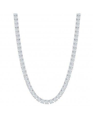 Classic Women's Necklace - Sterling Silver 4mm Round Cubic Zirconia Tennis | M-6254-20 Comment ça marche