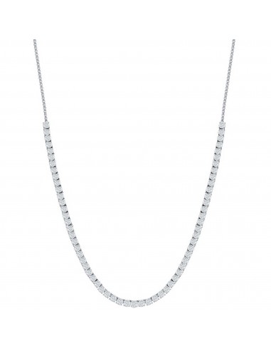 Classic Women's Necklace - Sterling Silver 3mm White CZ Tennis Adjustable | M-7019 livraison gratuite