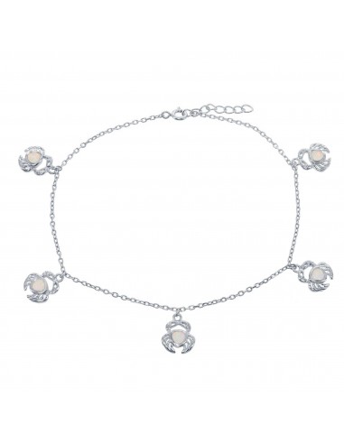 Opalata Women's Anklet - Sterling Silver Material White Opal Crab Design | R-9242 Venez découvrir notre 