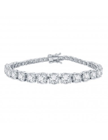 Classic Women's Bracelet - Sterling Silver Graduating Round White CZ Tennis | T-8005 Les magasins à Paris et en Île-de-France