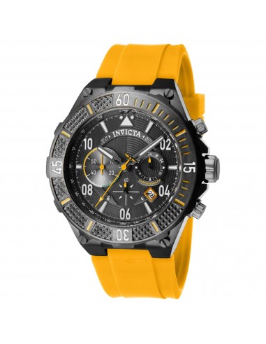 Invicta Men's Chronograph Watch - Aviator Gunmetal Dial Yellow Silicone Strap | 40499 de technologie