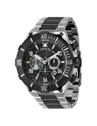 Invicta Men's Chronograph Watch - Aviator Two Tone Black, Silver Tone Bracelet | 40511 2023