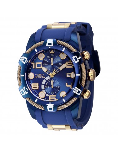 Invicta Men's Chronograph Watch - Bolt Two Tone Blue and Yellow Gold Strap | 40724 50-70% off 