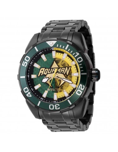 Invicta Men's Watch - DC Comics Aquaman Green, Gold, Yellow Dial Bracelet | 43685 le concept de la Pate a emporter 