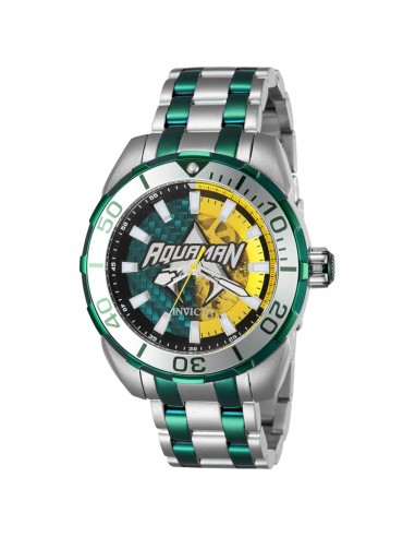 Invicta Men's Watch - DC Comics Aquaman Two Tone Silver and Green Bracelet | 43686 la chaussure