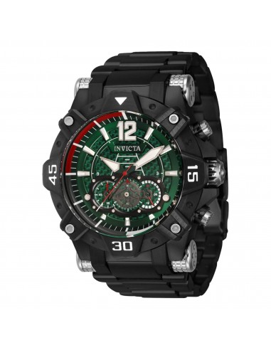 Invicta Men's Chronograph Watch - Aviator Quartz Green Dial Black Bracelet | 40487 le des métaux précieux