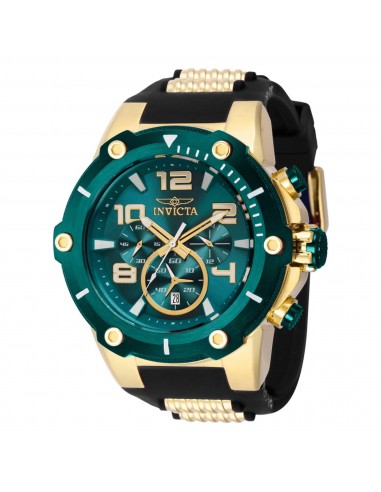 Invicta Men's Watch - Speedway Green Dial Two Tone Black, Yellow Gold Strap | 40891 à prix réduit toute l'année