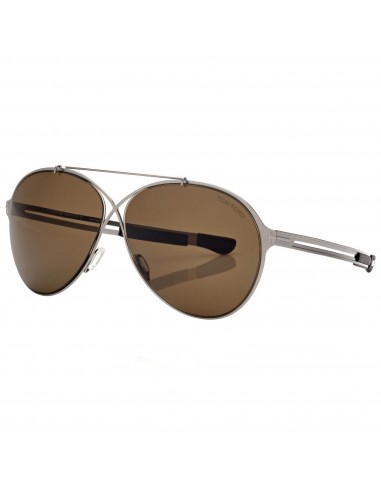 Tom Ford Men's Sunglasses - Rocco Light Ruthenium and Matte Black Frame | FT08286214J en linge