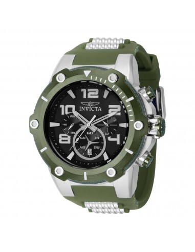 Invicta Men's Watch - Speedway Black Dial Two Tone Green, Silver Tone Strap | 40898 meilleur choix