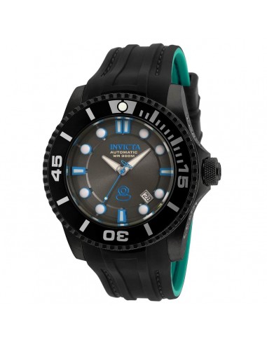 Invicta 20207 Men's Grand Diver Charcoal Dial Black & Teal Silicone Strap Automatic Dive Watch france