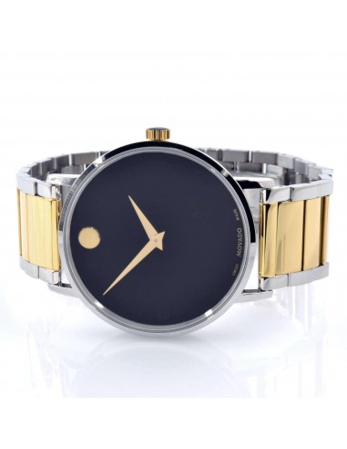 Movado Men's Quartz Watch - Museum Classic Black Dial Two Tone Bracelet | 0607217 de pas cher