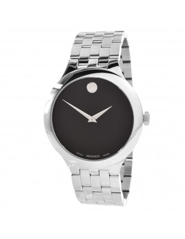 Movado Unisex Quartz Watch - Veturi Black Dial Silver Tone Case Bracelet | 0607415 Voir les baskets