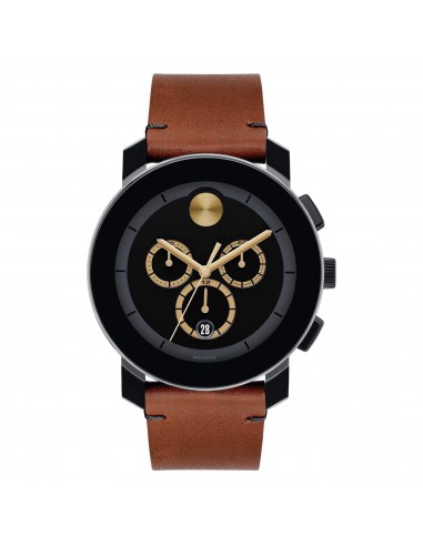 Movado Men's Chronograph Watch - Trend Black Dial Dark Brown Leather Strap | 3600540 Fin de série