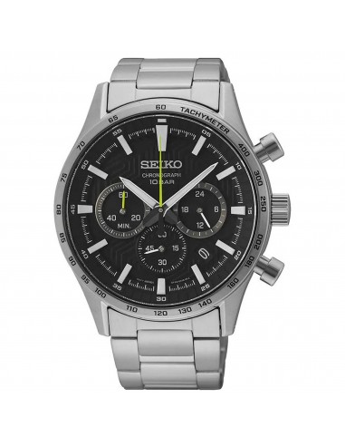 Seiko Men's Quartz Watch - Dress Chrono Black Dial Silver Steel Bracelet | SSB413P1 s'inspire de l'anatomie humaine