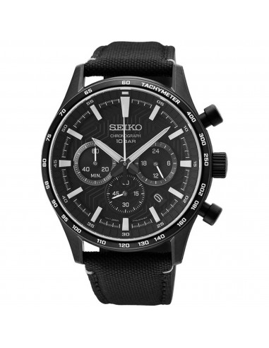 Seiko Men's Quartz Watch - Dress Chrono Black Stainless Steel Case Strap | SSB417P1 Les magasins à Paris