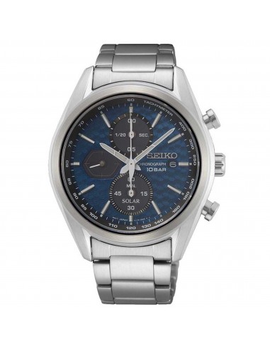 Seiko Men's Quartz Watch - Discover More Chronograph Black and Blue Dial | SSC801P1 Faites des économies