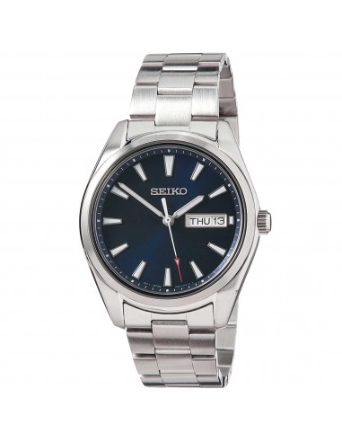 Seiko Men's Quartz Watch - Day-Date Blue Dial Silver Tone Steel Bracelet | SUR341P1 france