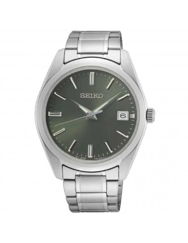 Seiko Men's Quartz Watch - Dress Olive Green Dial Silver Steel Bracelet | SUR527P1 outlet