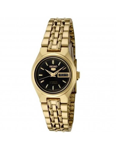 Seiko Women's Automatic Watch - 5 Sports Black Dial Yellow Gold Bracelet | SYMA06K1 pas cher chine