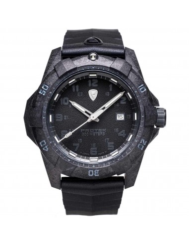 Protek Unisex Quartz Watch - Dive Series Rotating Bezel Black Dial Rubber Strap | 1001 français