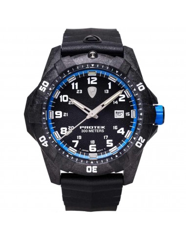 Protek Unisex Quartz Watch - Dive Series Blue and Black Dial Rubber Strap | 1003 pas cher 