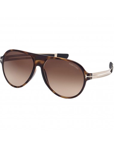 Tom Ford Men's Sunglasses - Oscar Dark Havana Pilot Frame Brown Lens | FT08816052F pas cher 