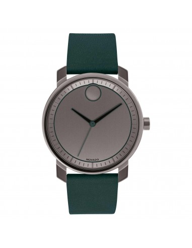 Movado Men's Quartz Watch - Trend Dark Gunmetal Dial Green Leather Strap | 3600570 Economisez 