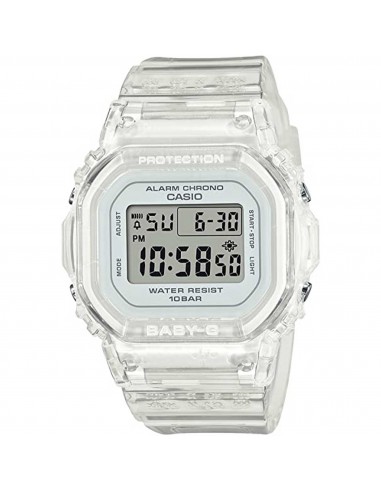 Casio Women's Watch - Baby-G Alarm Gray Ana-Digi Dial White Resin Strap | BGD565-7 Le MVP de beaucoup