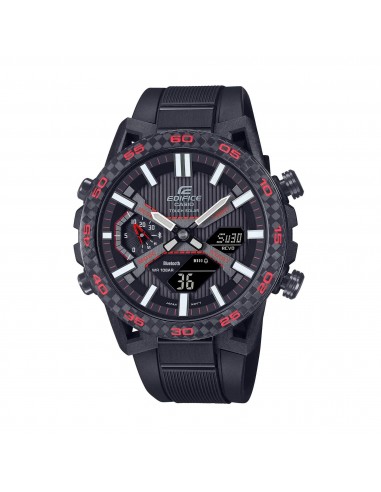 Casio Men's Watch - Edifice Sospensione Black Ana-Digi Dial Resin Strap | ECB2000PB-1A le concept de la Pate a emporter 