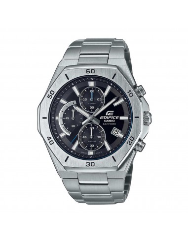 Casio Men's Watch - Edifice Chronograph Black Dial Silver Tone Bracelet | EFB680D-1A la chaussure