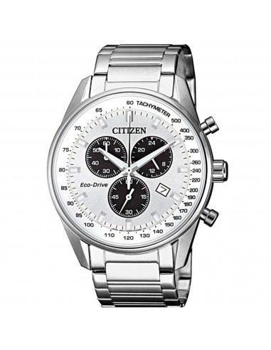 Citizen Men's Watch - Chronograph Silver Tone and Black Dial Bracelet | AT2390-82A rembourrage situé sous