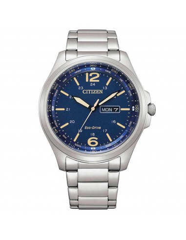 Citizen Men's Watch - Eco-Drive Blue Dial Silver Tone Steel Bracelet | AW0110-82L les muscles