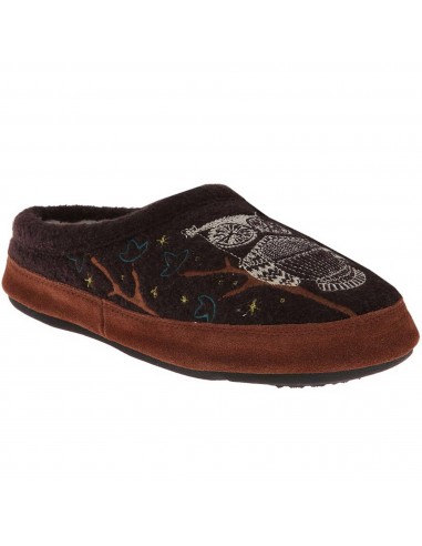 Acorn Women's Mule Slippers - Forest Hoodback, Chocolate Owl, Medium | A10077-CHO-M de votre