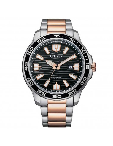 Citizen Men's Watch - Eco-Drive Black Dial Two Tone Steel Bracelet Date | AW1524-84E Pour