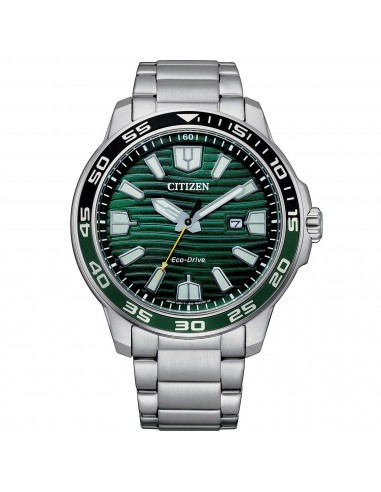 Citizen Men's Watch - Eco-Drive Green Dial Silver Tone Steel Bracelet | AW1526-89X Comparez et commandez 