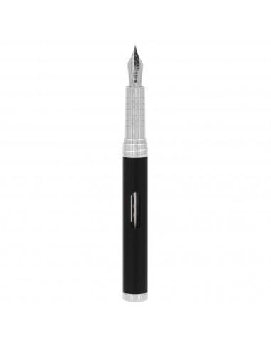 Diplomat Fountain Pen - Nexus Black/Chrome Aluminum with Steel Broad Nib | D40501028 les muscles