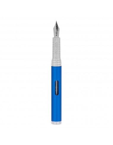 Diplomat Fountain Pen - Nexus Blue/Chrome Aluminum with Steel Broad Nib | D40503028 pas chere