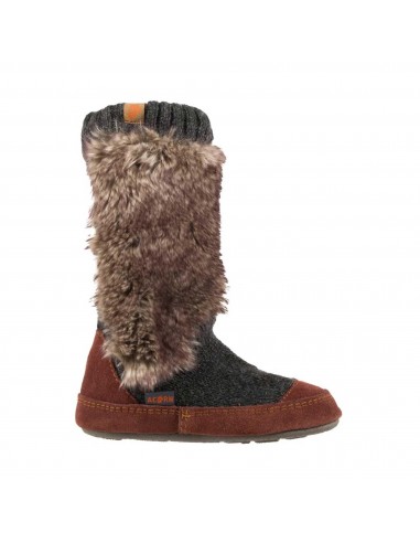 Acorn Kid's Slouch Boot Slippers - Comfort Charcoal Faux Fur, K8/9 | A18703ADS8-9 pas cheres