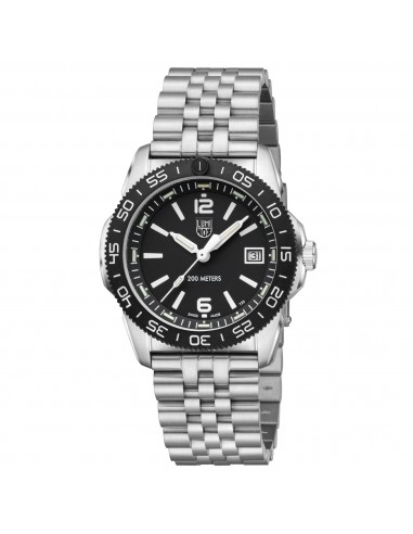 Luminox Men's Quartz Watch - Pacific Diver Ripple Black Dial Silver Bracelet | 3122.M destockage